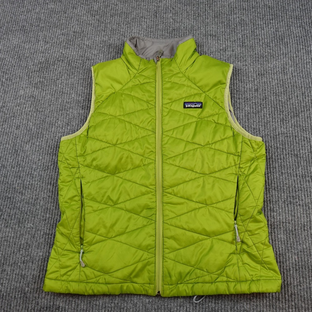 Patagonia Micro Puff Vest Womens Medium Green Primaloft Insulated Full Zip 84007